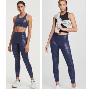 Herione Sport Metallic CheetahPrint Crop 7/8th Athletic Yoga Legging Pant XSmall